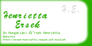 henrietta ersek business card